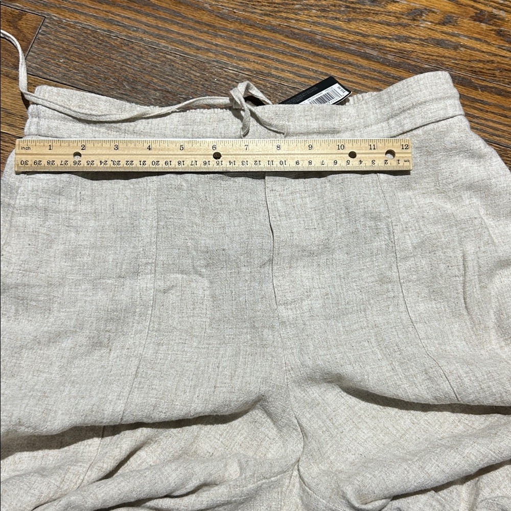 Vera Wang Beige Wide-Leg Linen Pants - Picture 11 of 11